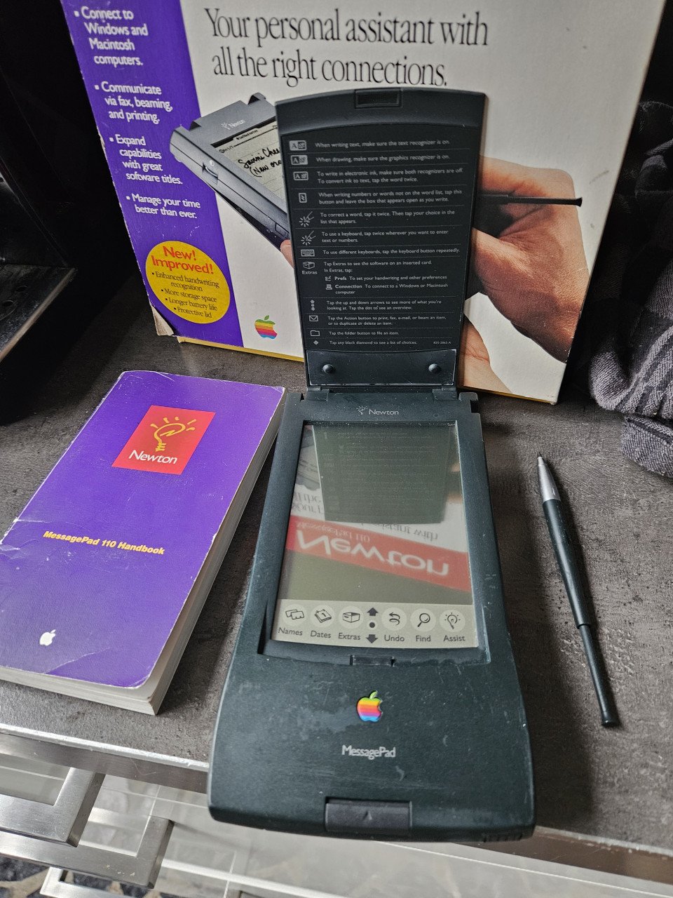 Mooi Jaren 90 Apple Newton MessagePad 110 incl doos en boekje