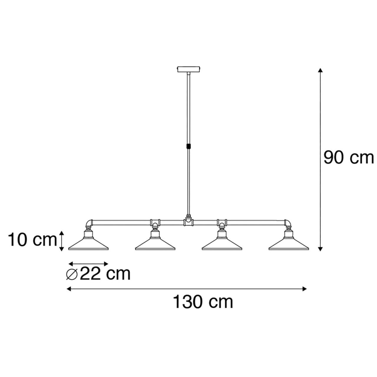 Hanglamp zwart 4-lichts