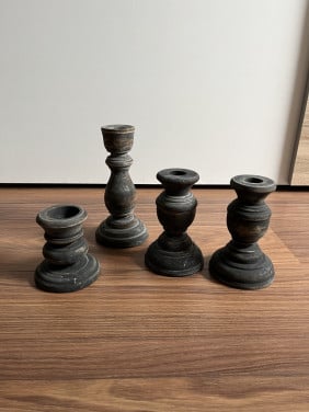 Houten kandelaars