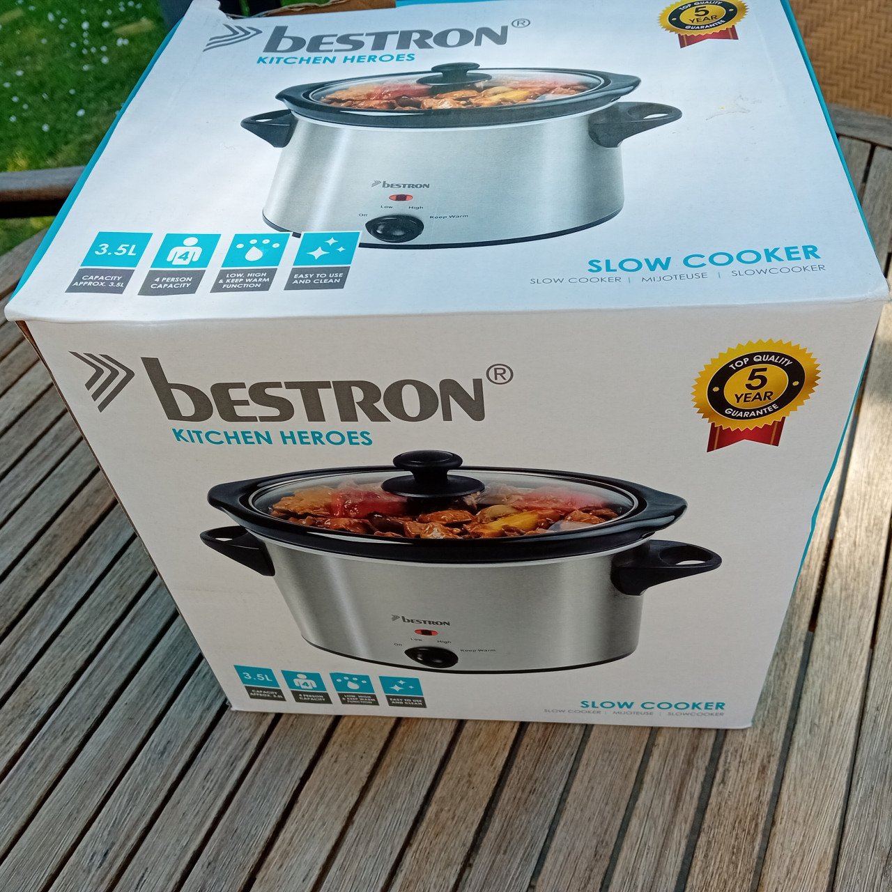 Bestron Slowcooker – 3,5,Liter – Zilver
