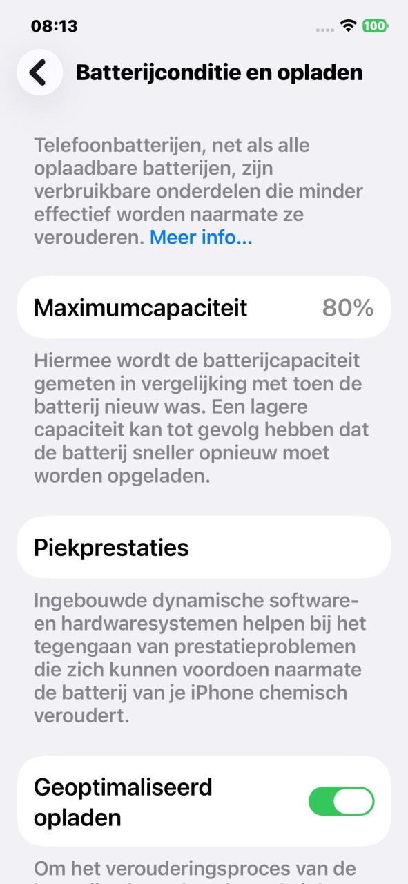 Iphone 12 128 GB zwart batterij 81%