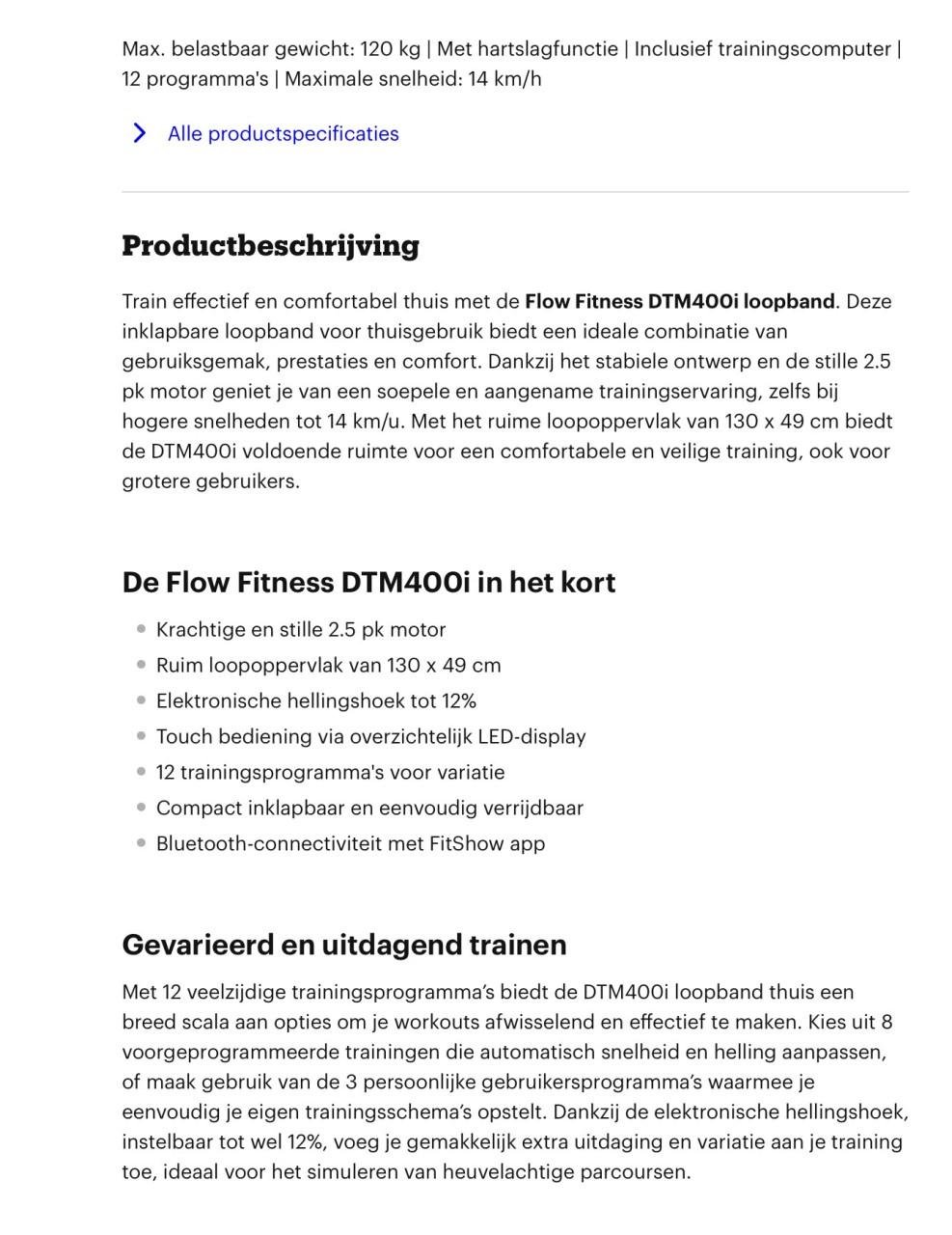 Flow Fitness DTM400i loopband