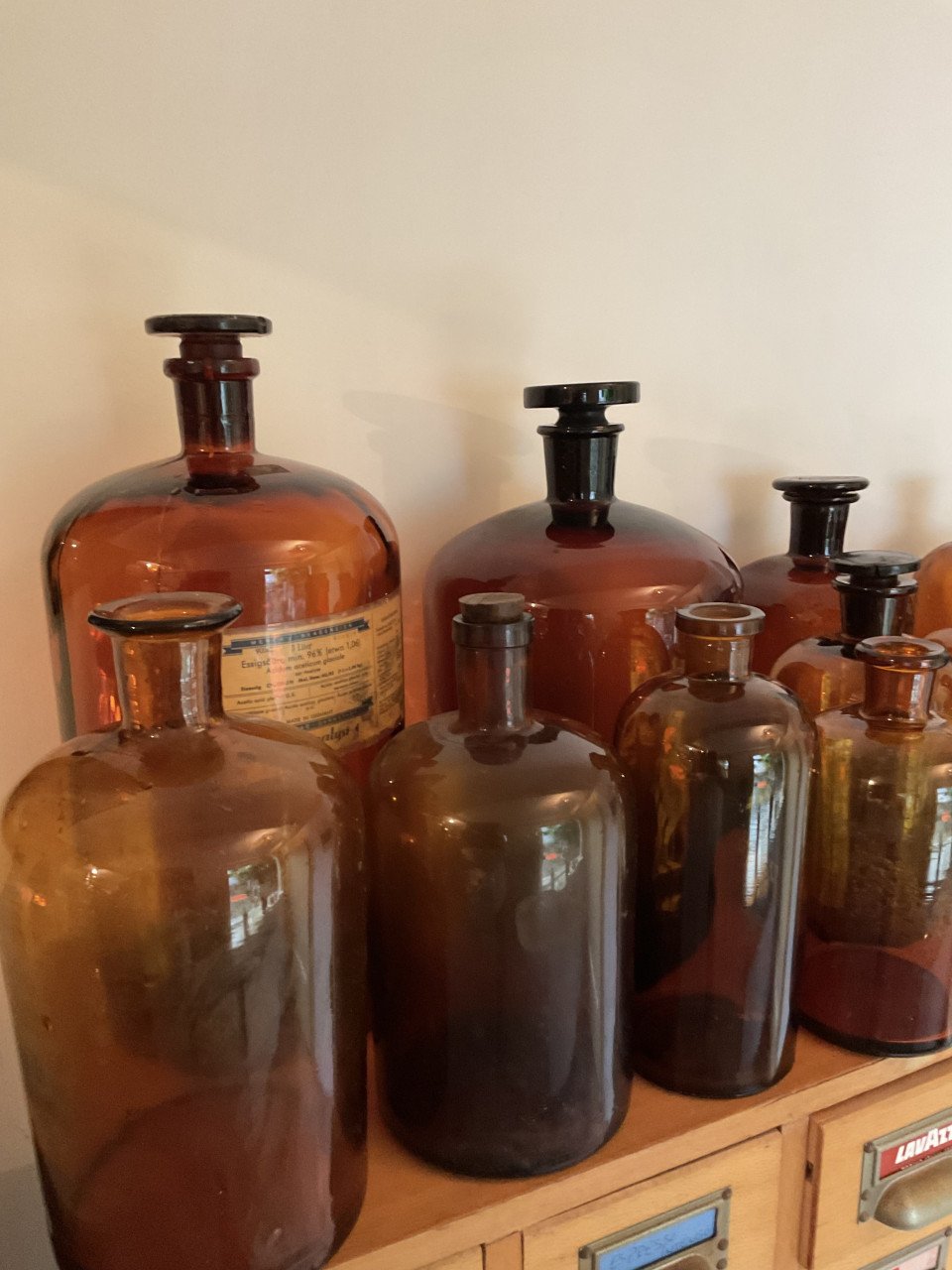 Partij apothekersflessen