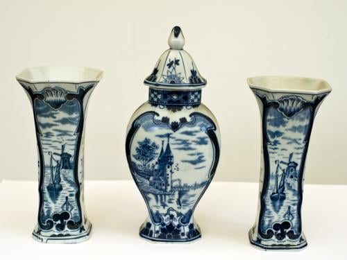 Delftsblauw vaasjes set