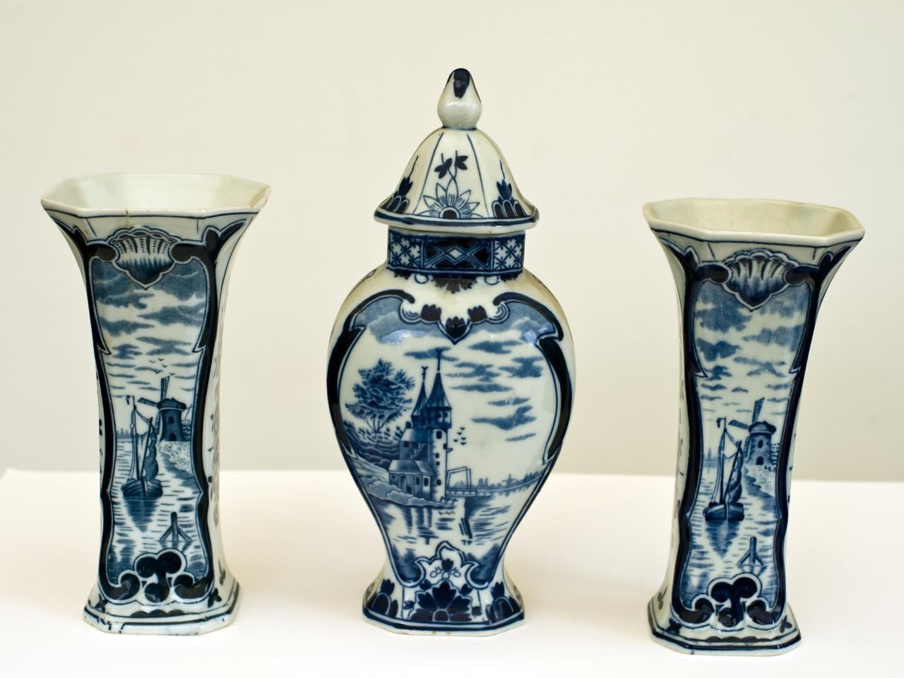 Delftsblauw vaasjes set