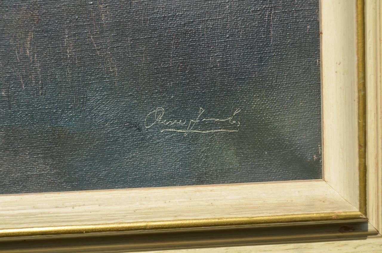 Flink schilderij Pierre Jacobs zicht op een vennetje gesigneerd