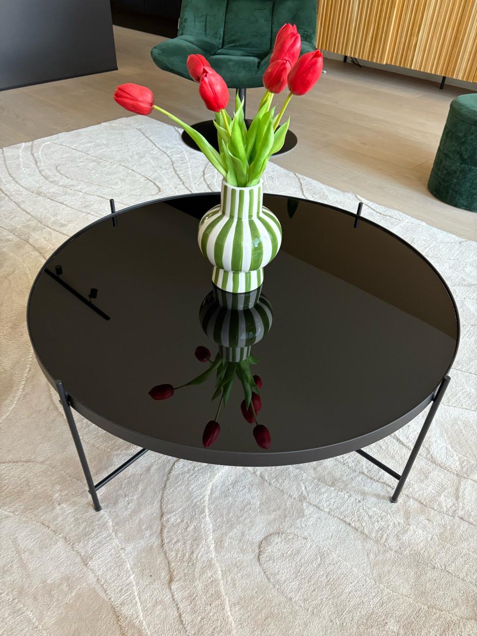 Glazen zwarte salontafel