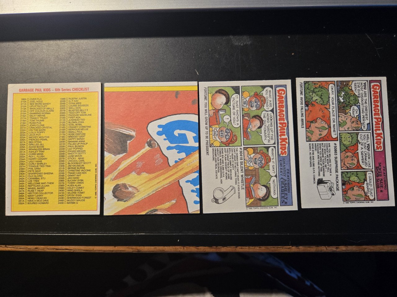 4 kaartjes Garbage pail kids 230b 231a 238b 239a