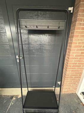 Kapstok/kleding rek zwart metaal