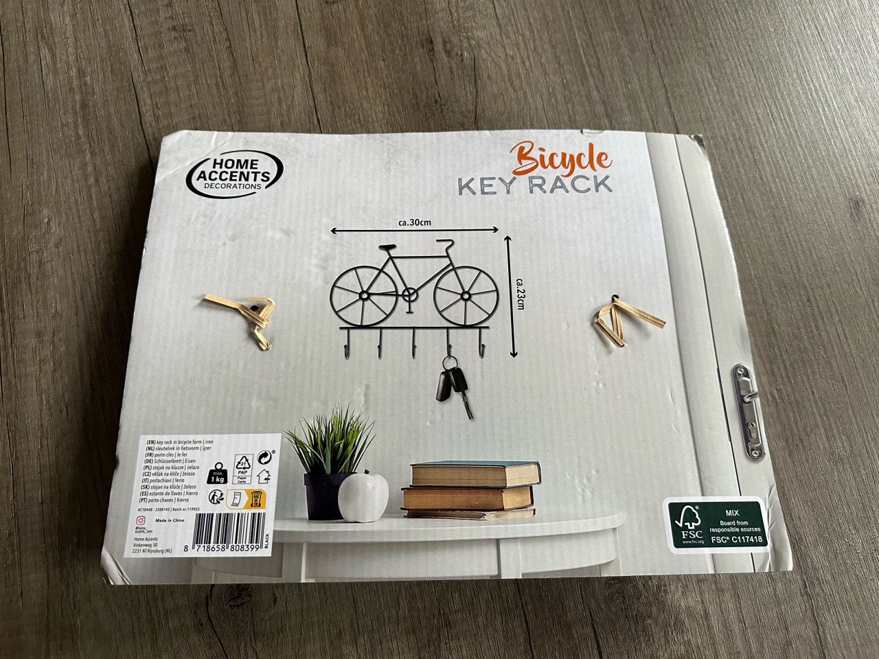 Sleutelrekje in fietsvorm