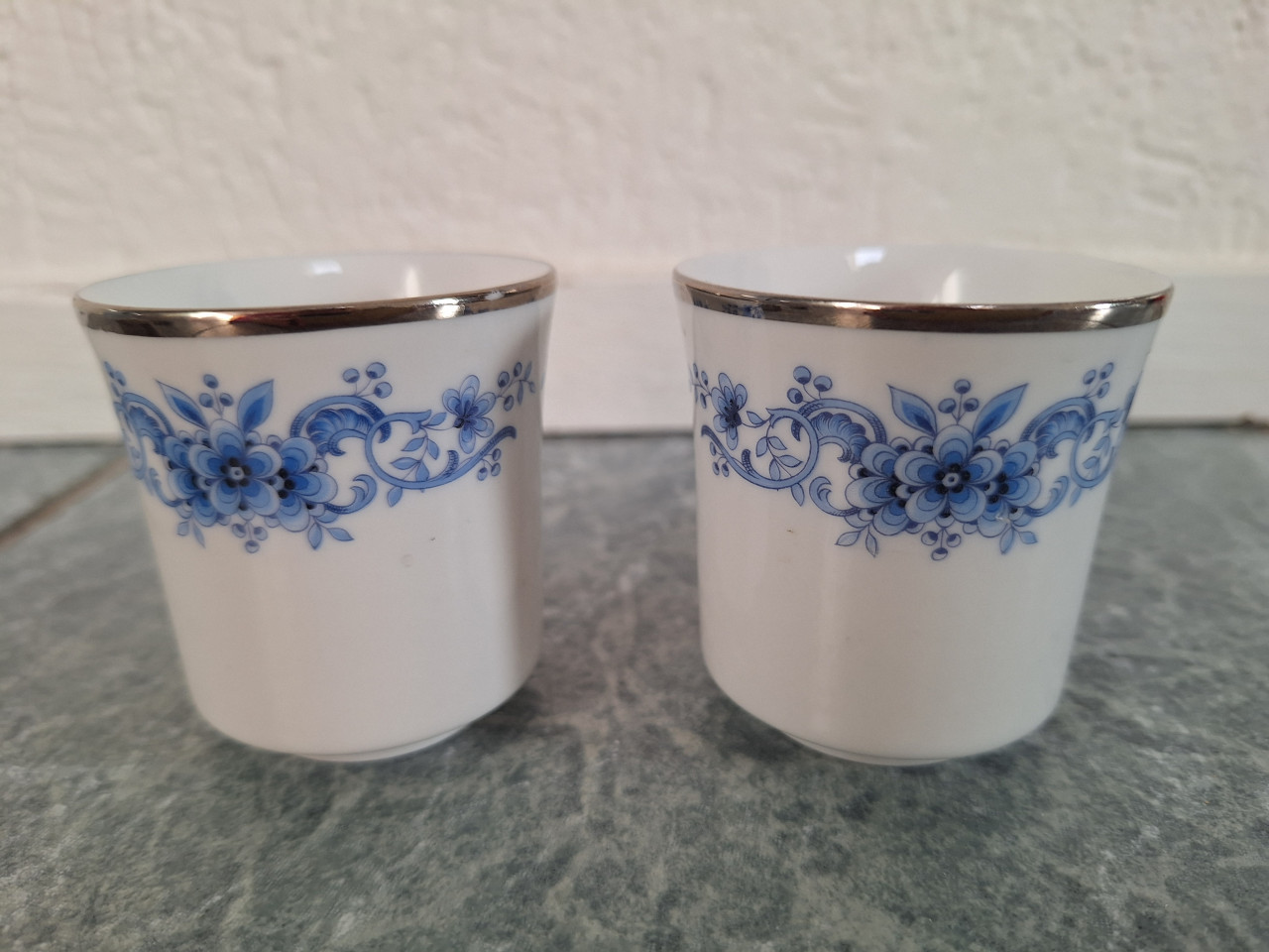 Set Bareuther Blauw kopje in tinnen kop