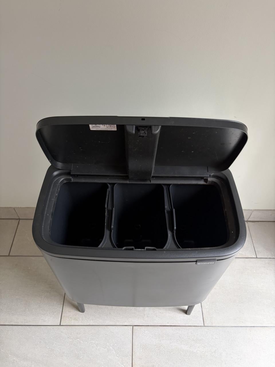 Brabantia 3 vaks Touch Bin prullenbak