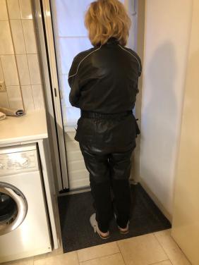 Dames motor jas +broek echt leder maat 38/40
