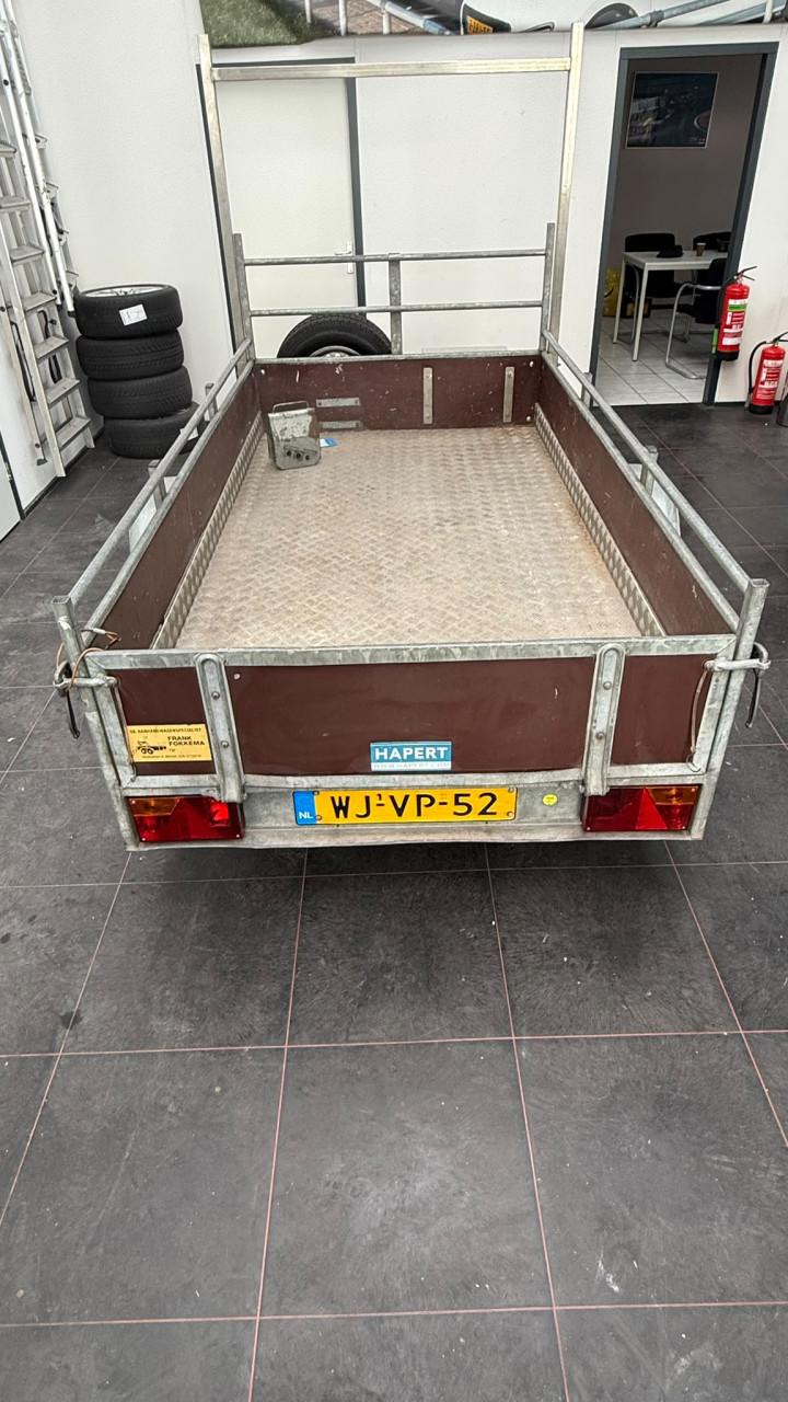 Hapert aanhangwagen 1.000 kg | Stevige plateauwagen met rekopbouw