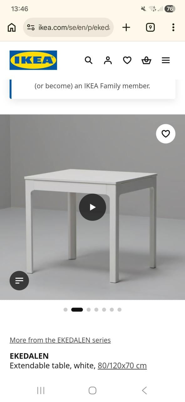 Ikea uitschuifbare tafel
