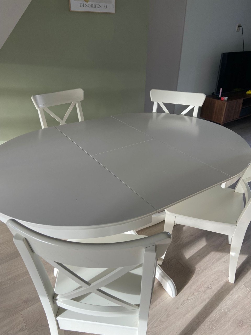 Ikea  ingatorp eettafel en stoelen