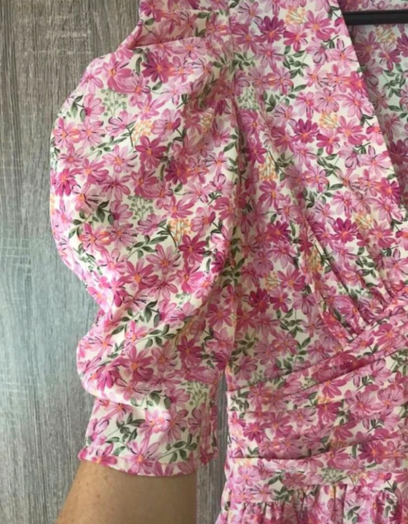 Roze bloemenjurk Loavies maat XS