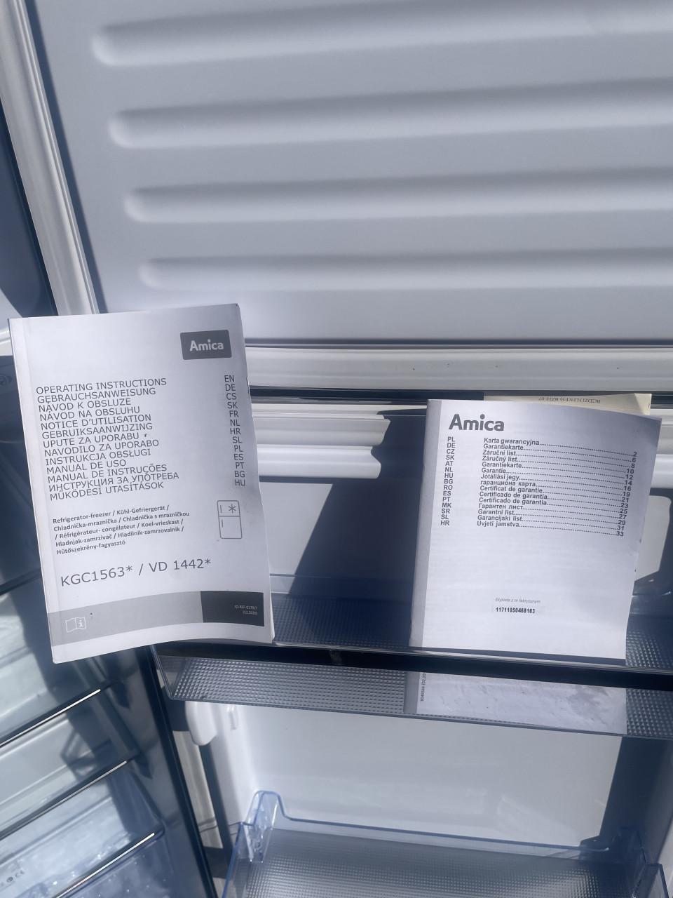 Amica koelvries combinatie koelkast retro chroom