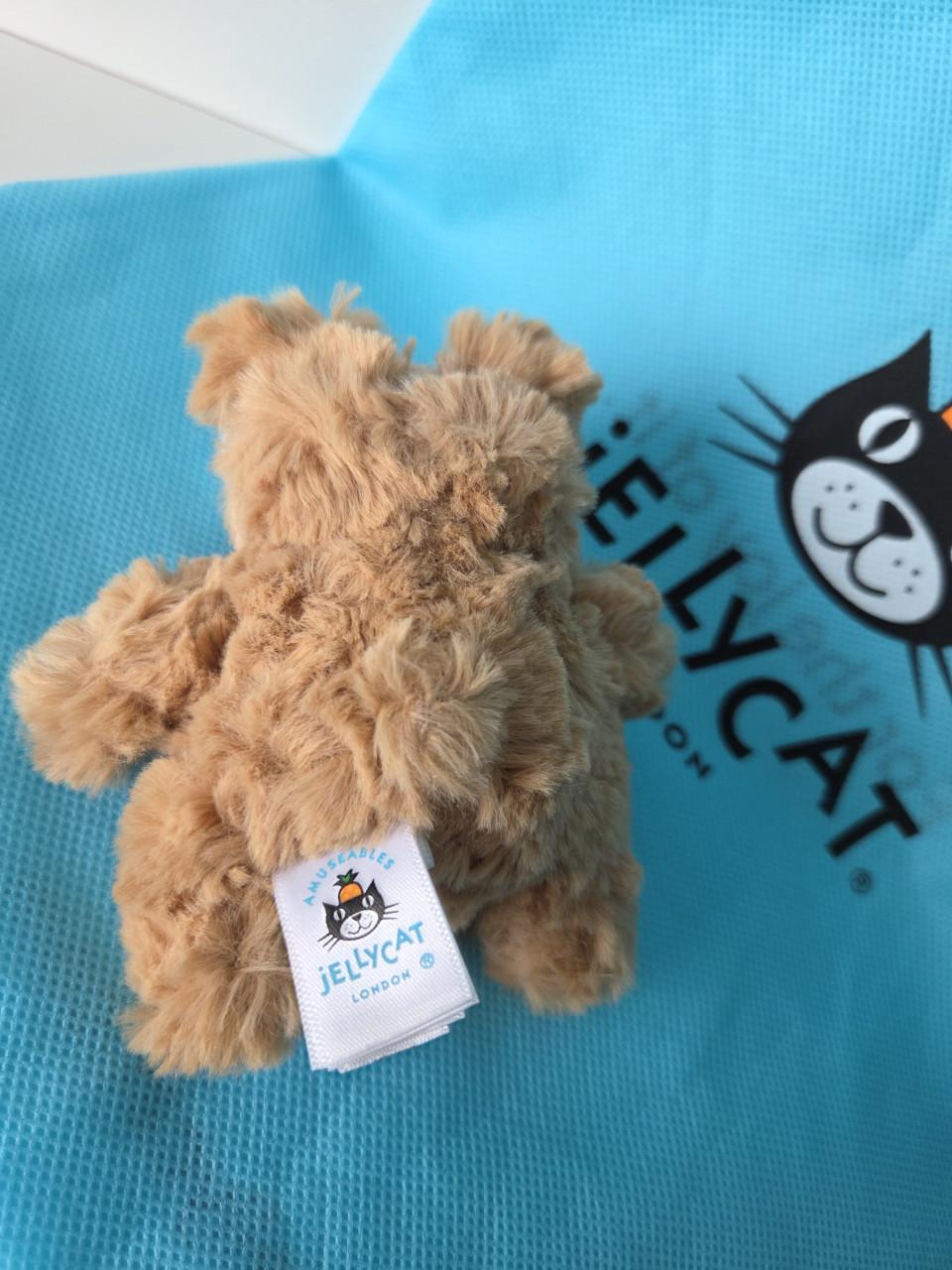 Bartholomew bear bag charm sleutelhanger met Jellycat labels