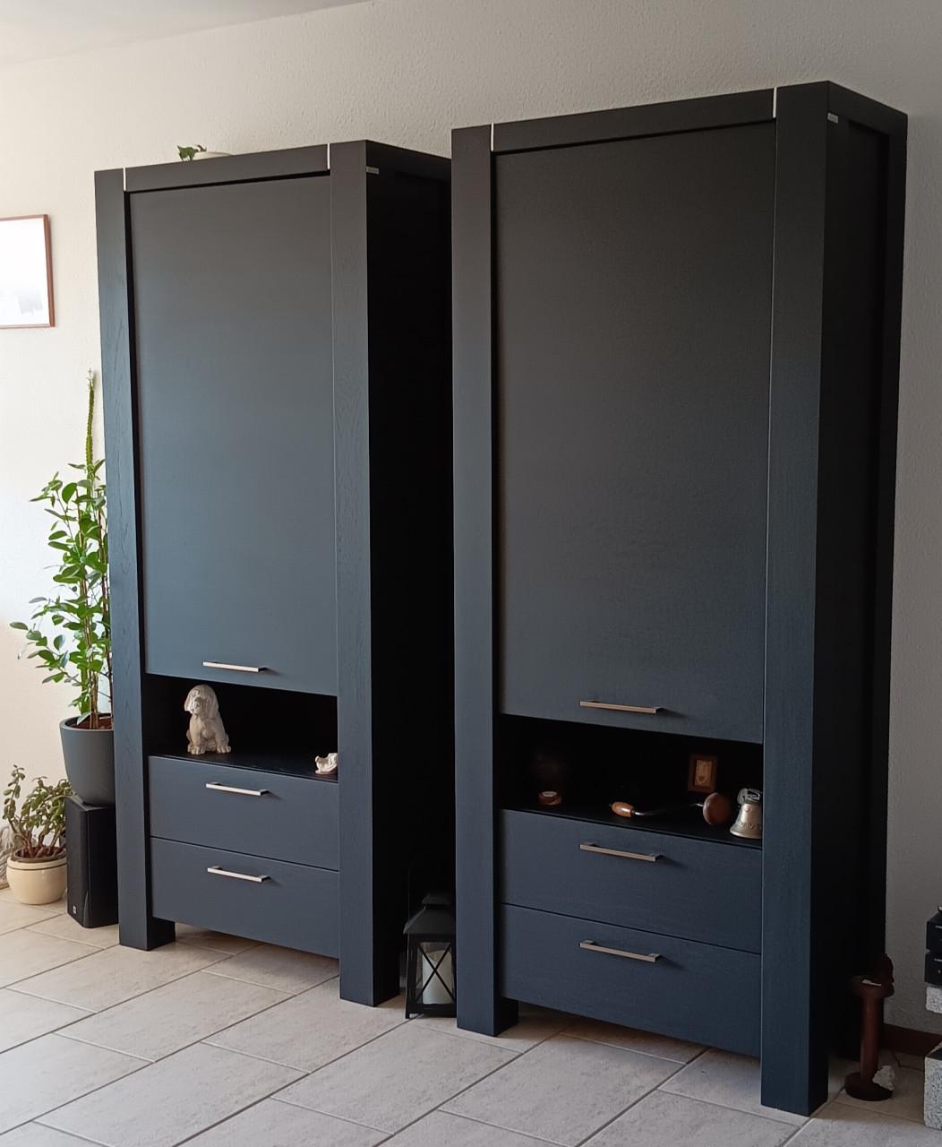 2 nieuwe prachtige ZWARTE OPBERGKASTEN