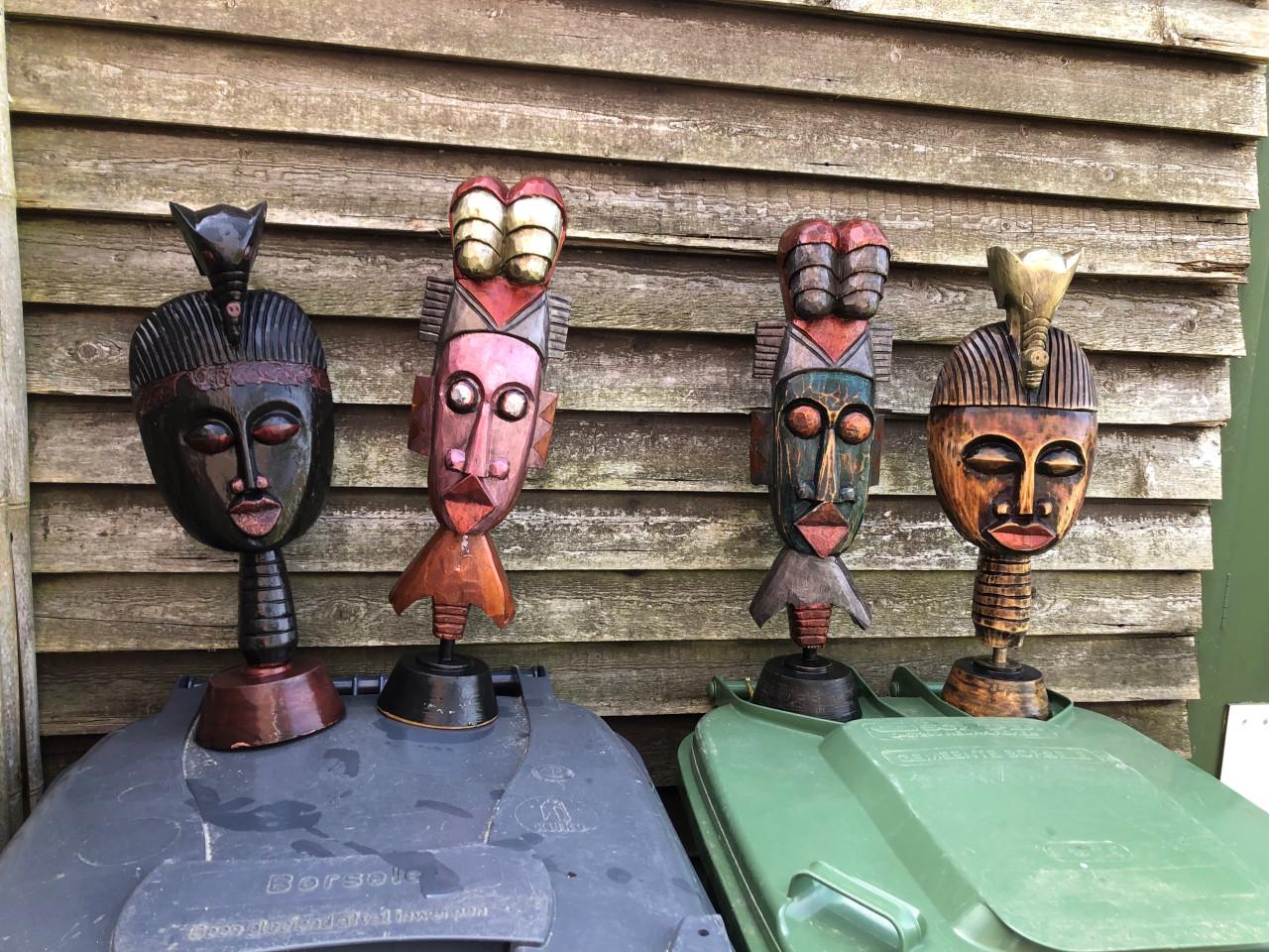 4 Afrikaanse houten beelden