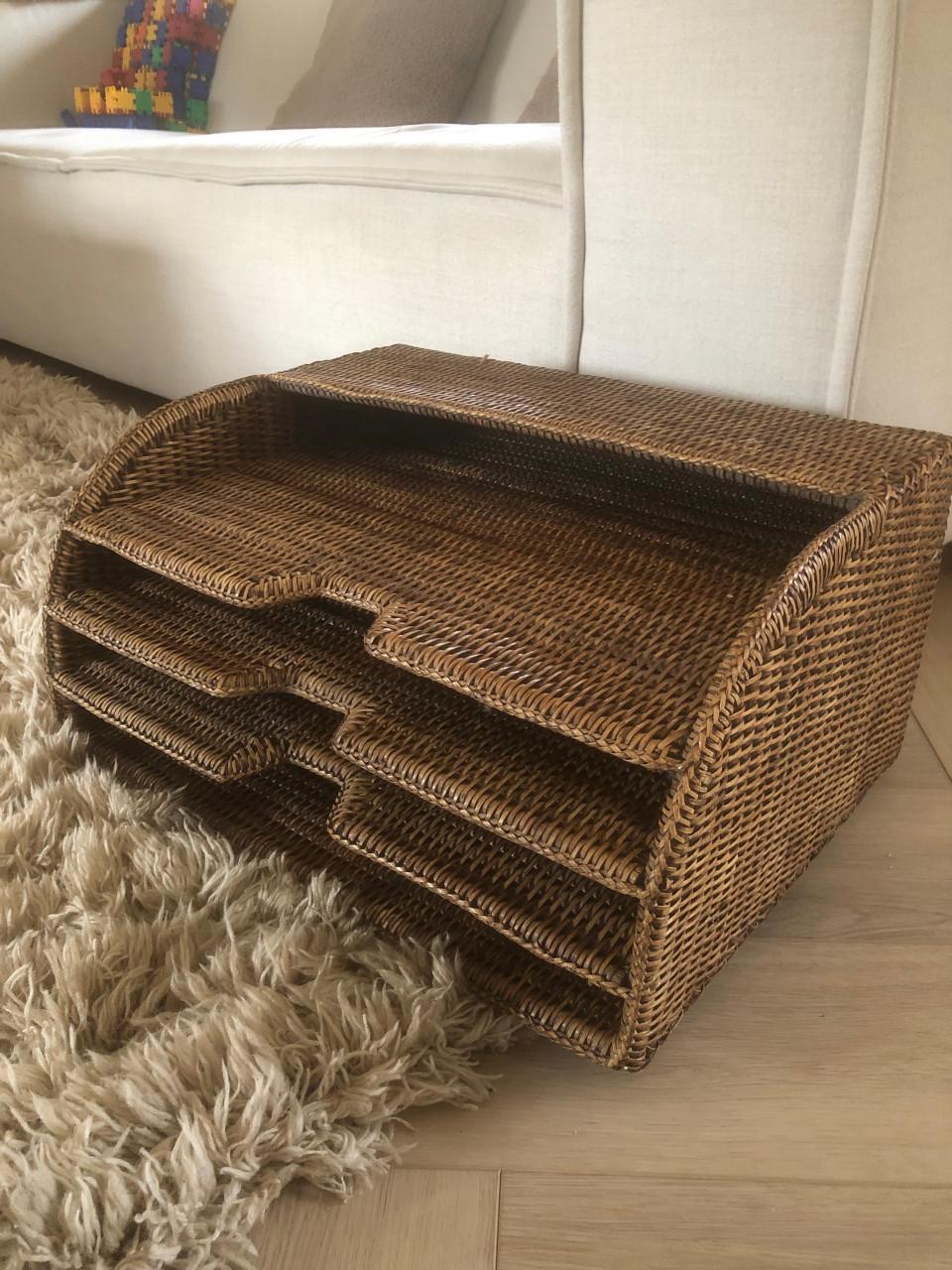 Vintage rotan tijdschriften rek