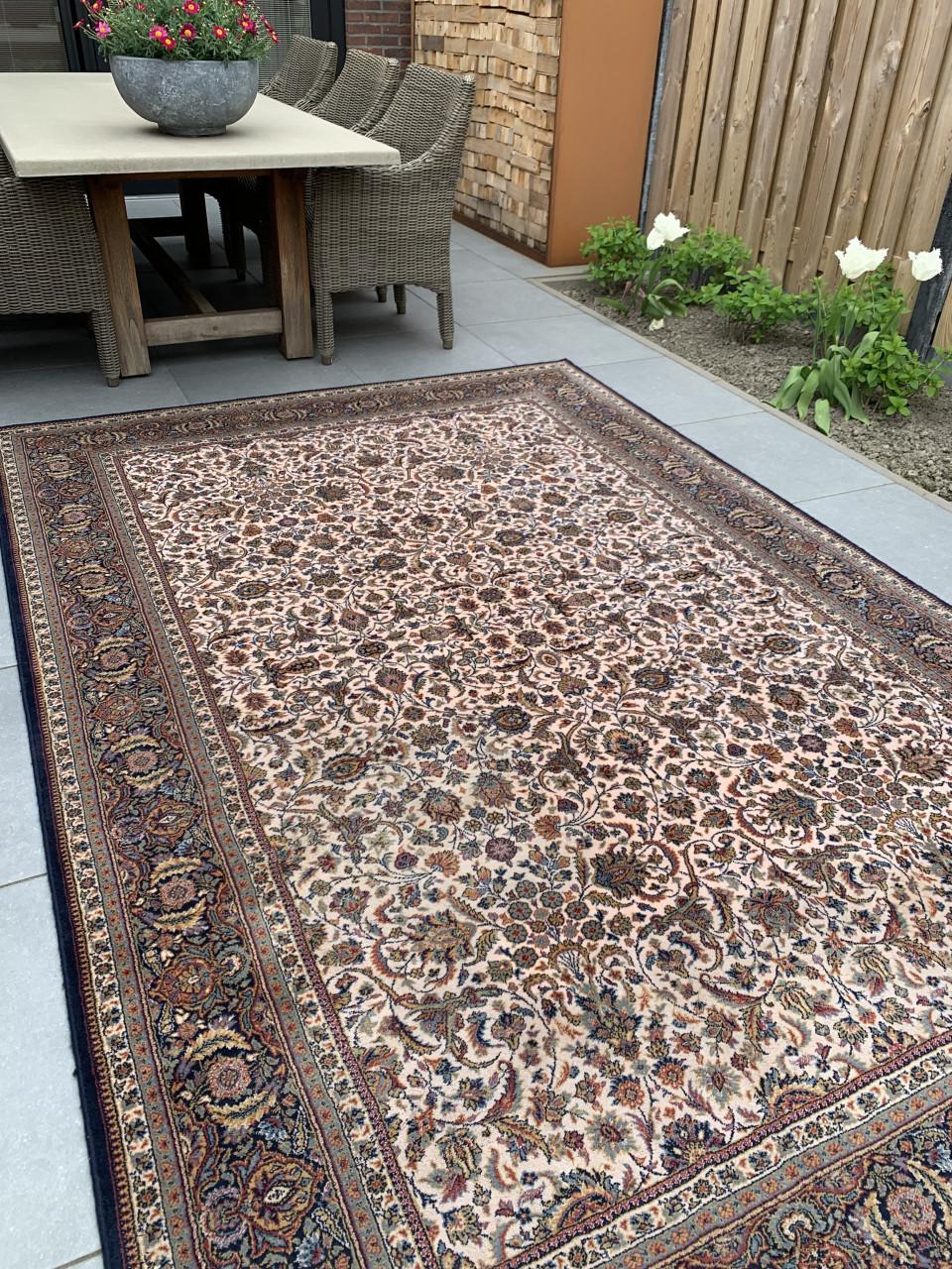 ✨Schitterend Sfeervol Donkerblauw Vintage Vloerkleed Zuiver Scheerwol ✨