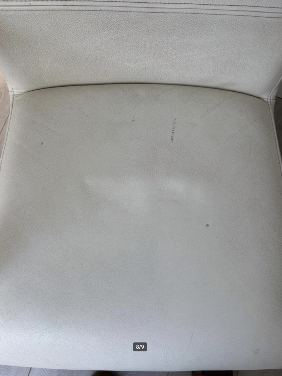 Fauteuil wit leer met RVS buizen frame