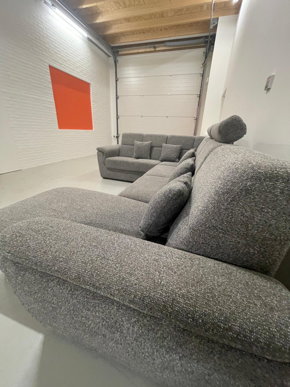 GRATIS LEVERING HEEL NL Groot Grijze Stoffen U Bankstel