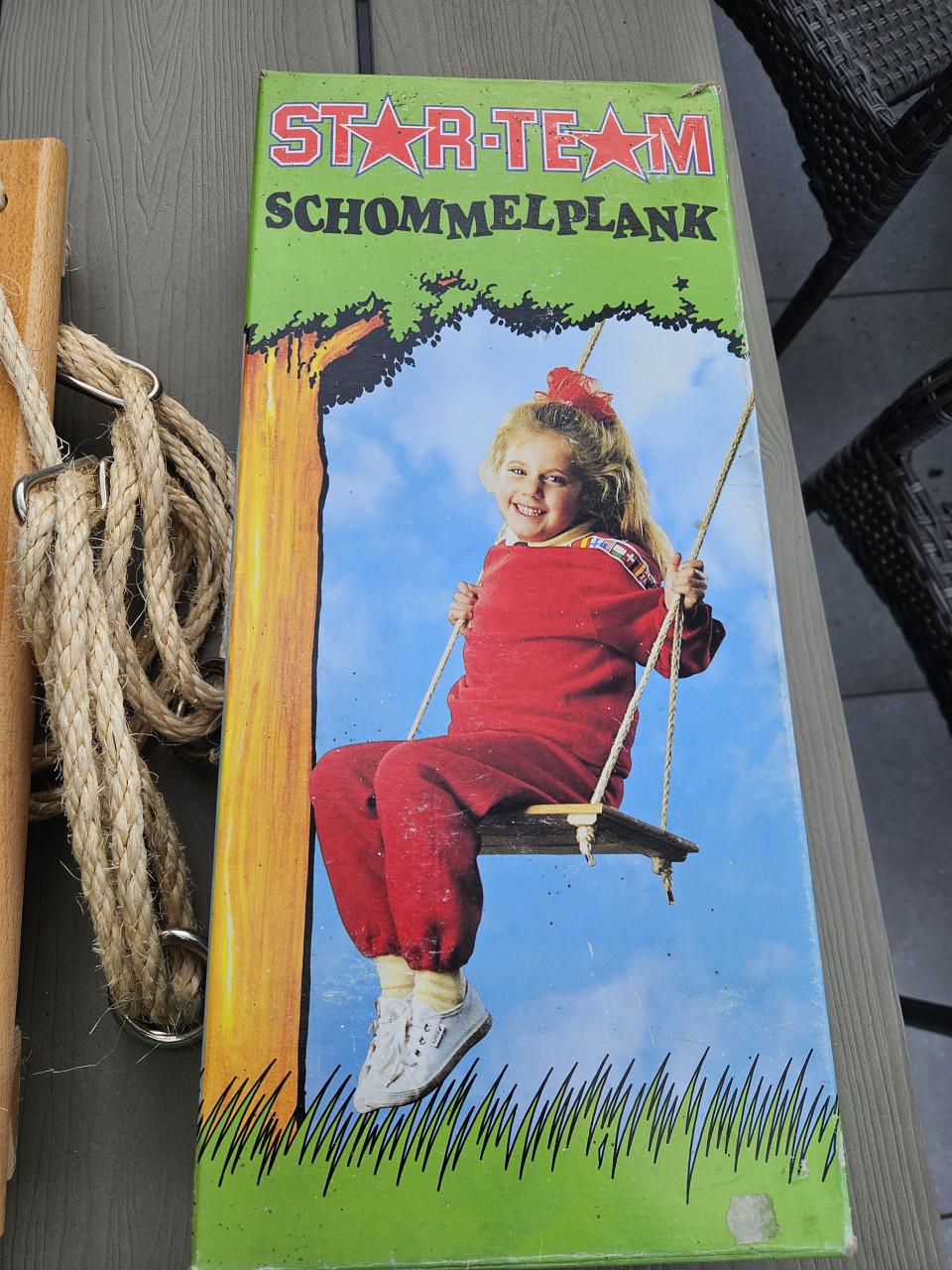 Houten vintage Star Team Schommelplank - Nieuw met doos