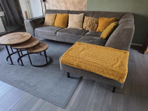 Mooie grijze hoekbank