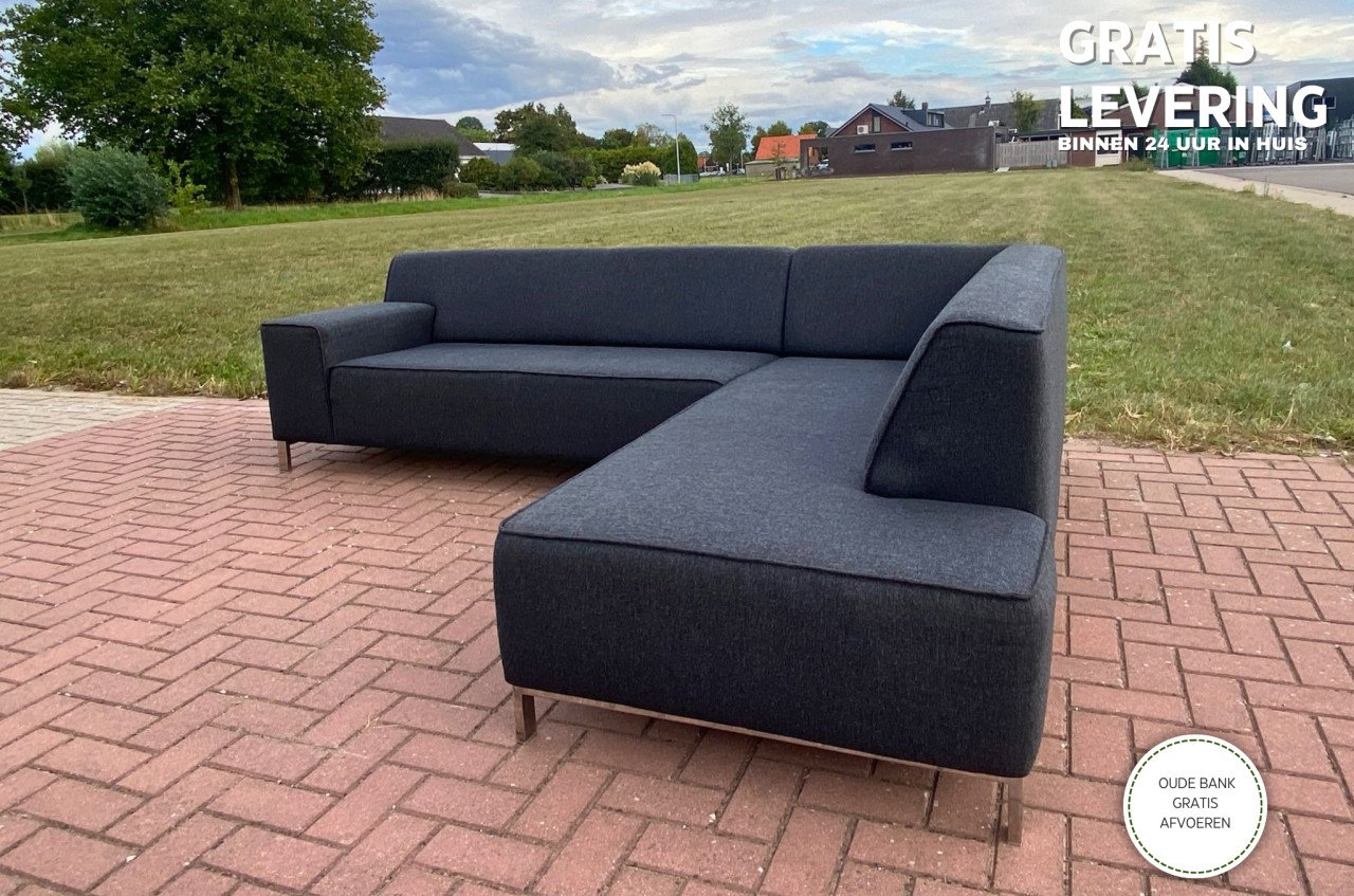 GRATIS LEVERING HEEL NL Montel Donkergrijs Stoffen Hoekbank