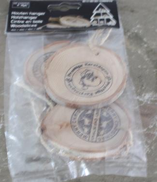 Nieuw in verpakking set van houten kerst hangers