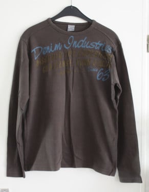 Bruin shirt met tekst maat Large