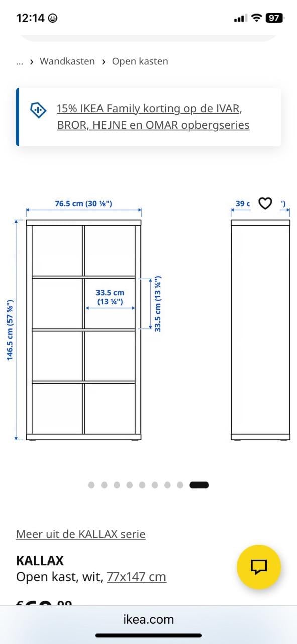 Witte Ikea Kallax kast