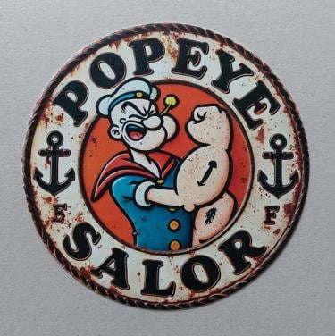 Popeye Metalen Decoratiebord
