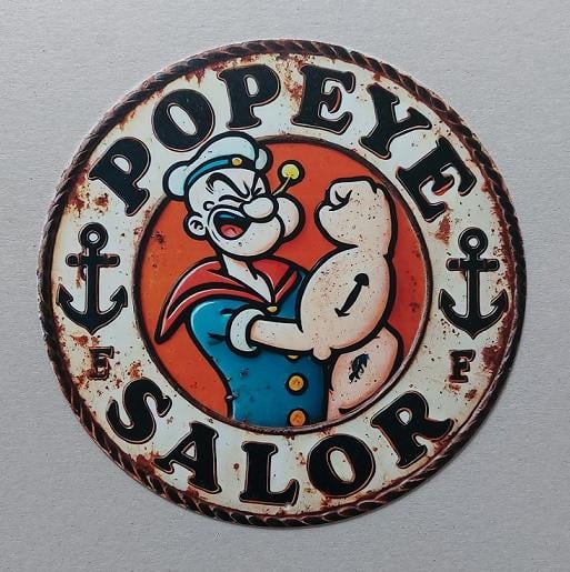 Popeye Metalen Decoratiebord