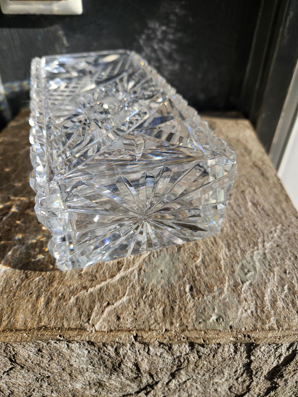 Prachtige kristallen bohemia crystal vaas met diamant motief