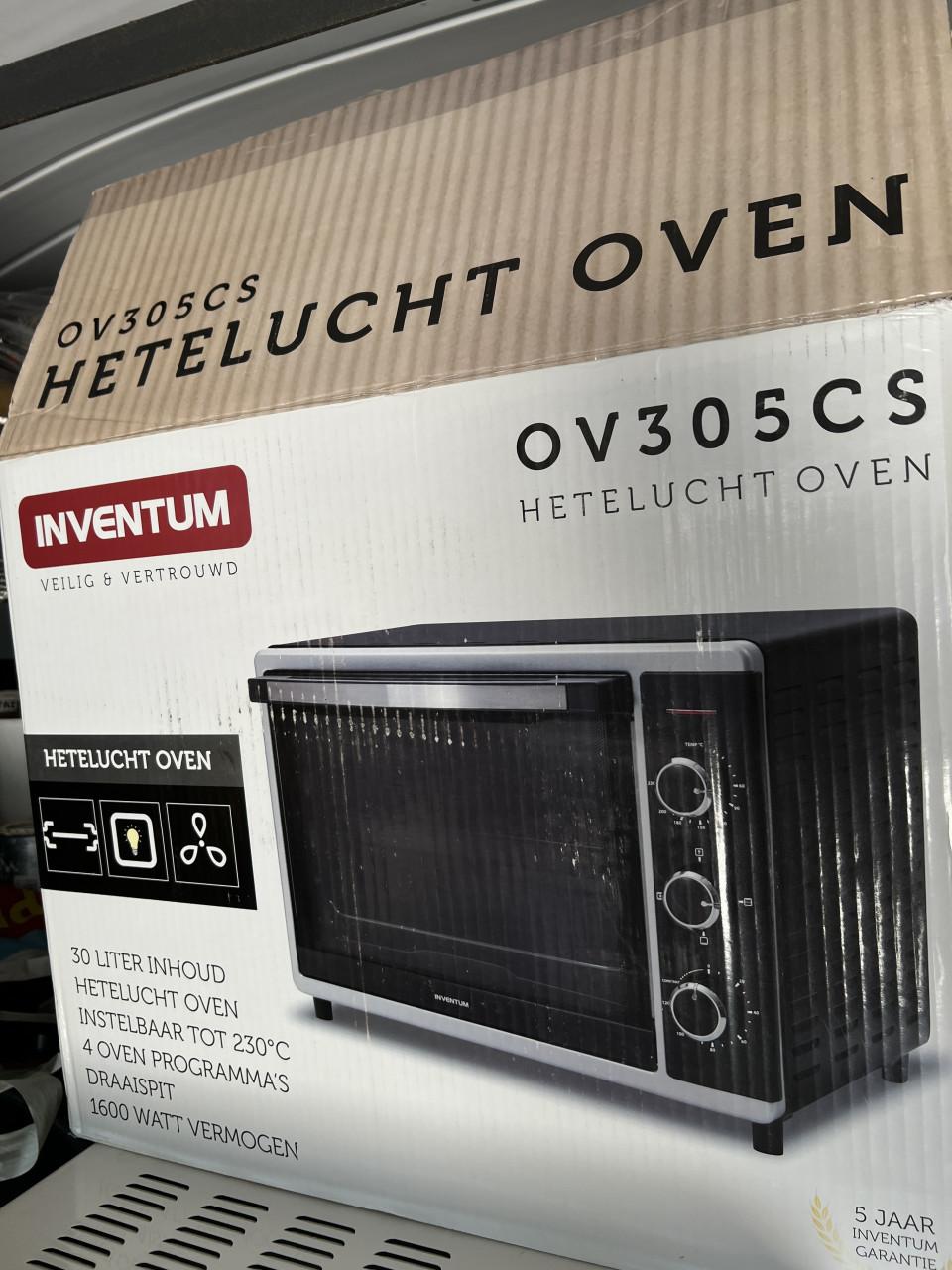 Nieuwe Inventum OV305CS vrijstaande heteluch oven met kip draaispit