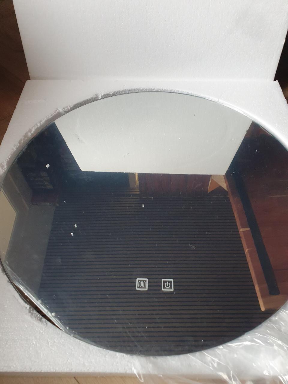 Badkamerspiegel rond 60 met verlichting + verwarming | nieuw