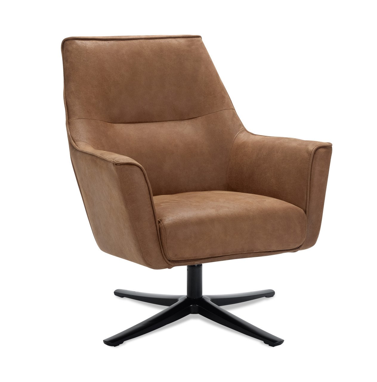 DRAAIFAUTEUIL IN LEDER