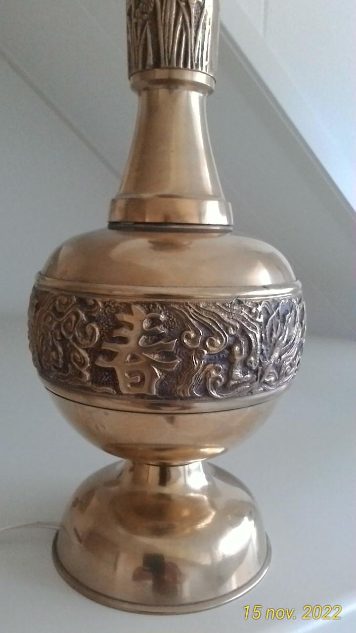 3 koperen vintage tafellampen