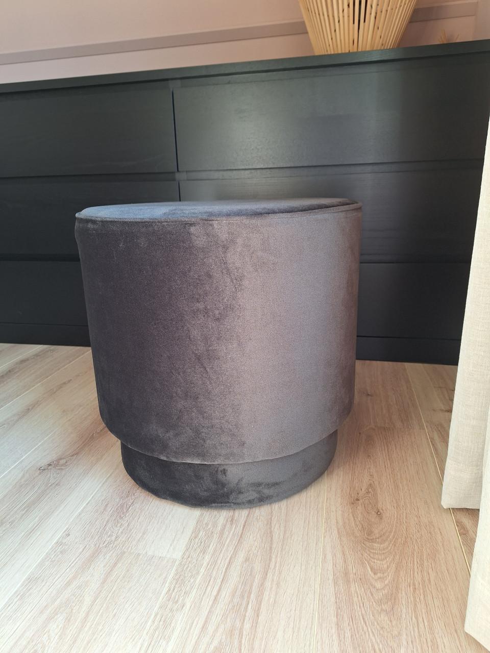 WOOOD Sara poef velvet 46 × ø46 cm warmgroen