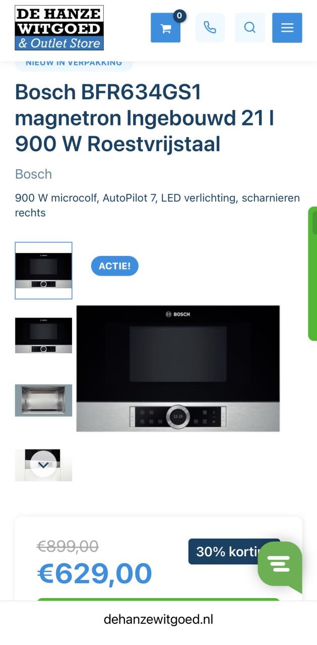 Bosch BFR634GS1 magnetron Inbouw 21 liter 900 W Roestvrijstaal