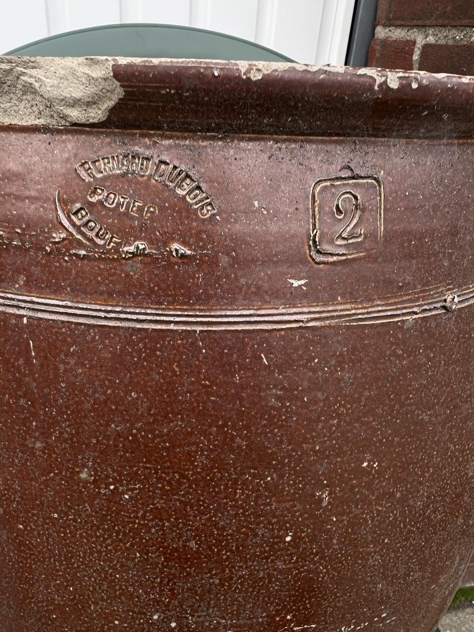 Antieke Franse confitpot steengoed 19e eeuw decoratief 50 cm