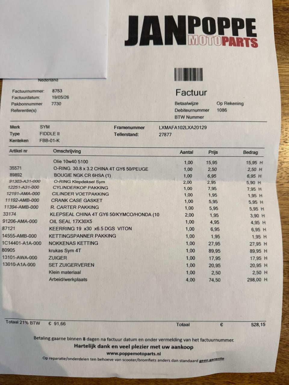SYM FIDDLE 2 Scooter zwart, Goed Onderhouden