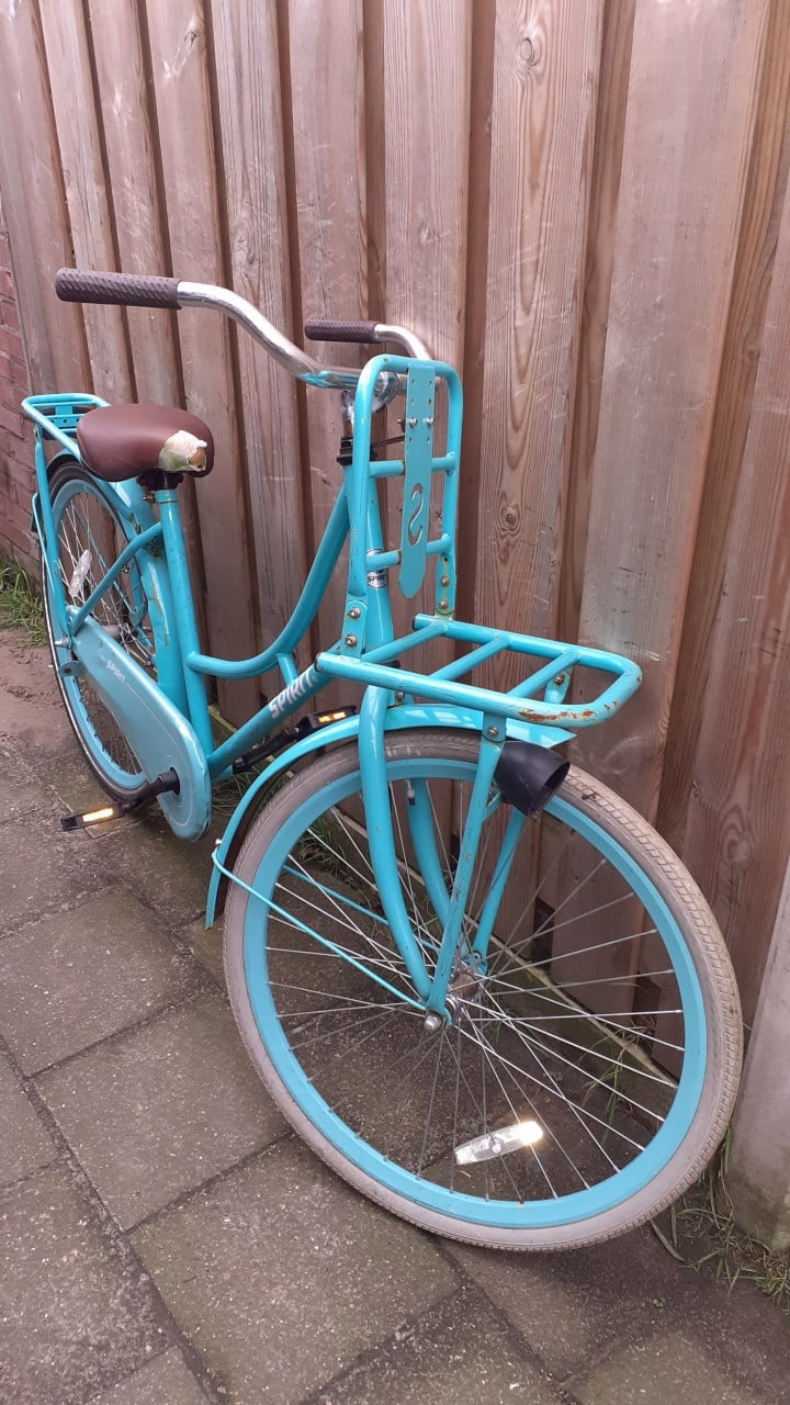 Meiden- Transport-fiets merk SPIRIT 26 inch - licht blauw  & 24 inch