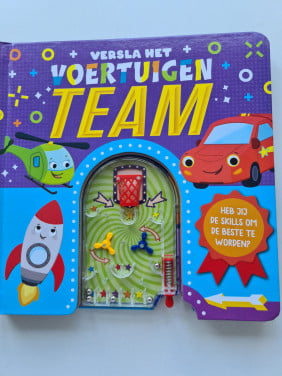 Versla het voertuigen team Leuk boek met flipperkast spelletje