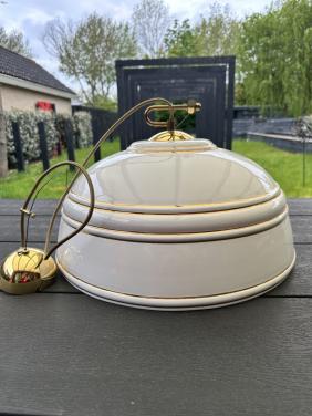 Mooie keramiek lamp - crèmekleurig met gouden accenten