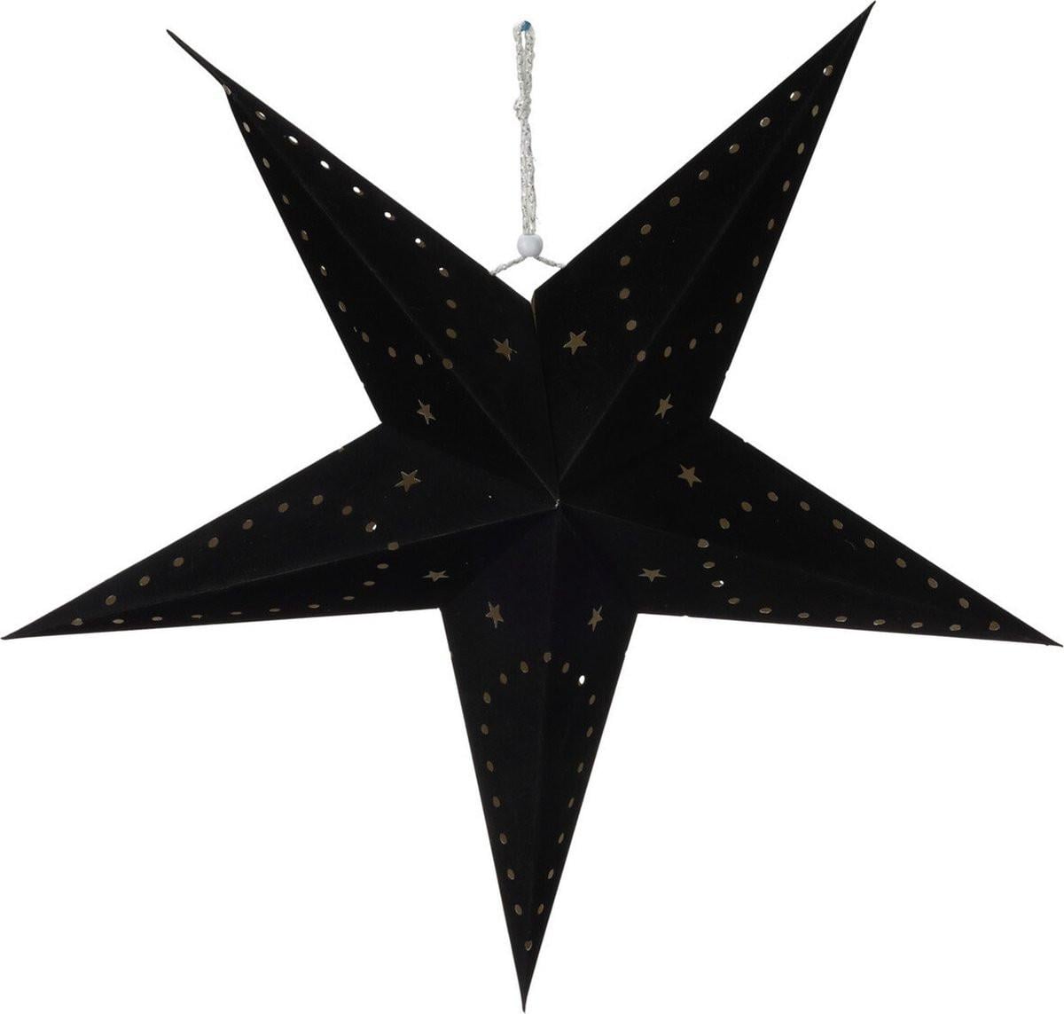 Kerstster verlicht 60cm zwart aan touw